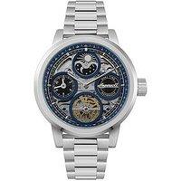 Ingersoll 1892 The Arc Automatic Mens Watch With Blue Skeleton Dial And Stainless Steel Bracelet