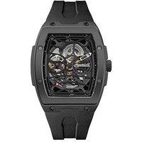 Ingersoll 1892 The Rim Automatic Mens Watch With Black Skeleton Dial And Black Pu Strap