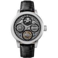 Ingersoll 1892 The Arc Automatic Mens Watch With Black Skeleton Dial And Black Leather Strap