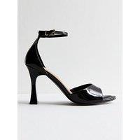 New Look Patent Multi Strap Stiletto Heel Sandals - Black