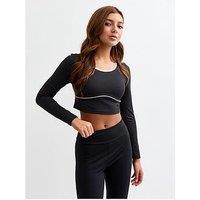 New Look 915 Girls Piping Long Sleeve Top - Black