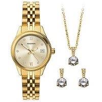 Sekonda Womens Classic Gold Stainless Steel Bracelet With Champagne Dial Analogue Gift Set