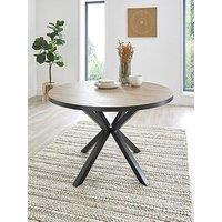 Very Home Oslo 120 Cm Round Dining Table - Oak/Black - Fsc Certified