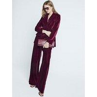 River Island Soft Velvet Jacket - Dark Red