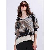 Religion Abstract Oversized Jumper - Grey