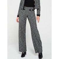 V By Very Boucle Wide Leg Trouser - Mono