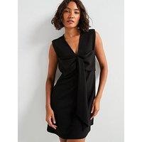 V By Very Bow Front Mini Shift Dress - Black