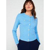 V By Very Boucle Cardigan Top - Blue