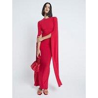 River Island Flare Split Sleeve Maxi Dress - Bright Red