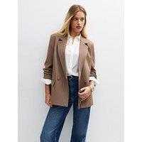 New Look Mink Double Breasted Woven Blazer