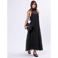 Religion Tie Sash Halterneck Maxi Dress - Black
