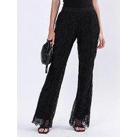 Religion High Waisted Lace Trouser - Black