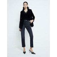 River Island High Rise Slim Fit Jean - Black