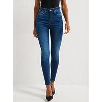 V By Very High Waist Authentic Skinny Jeans - Dark Wash