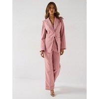 V By Very Statement Button Suit Blazer - Blush