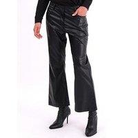Religion Matte Faux Leather Bootcut Trouser - Black