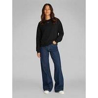 Calvin Klein Nano Logo Crew Neck Sweatshirt - Black