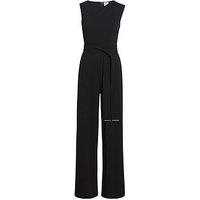 Calvin Klein Scuba Crepe Open Back Jumpsuit - Black