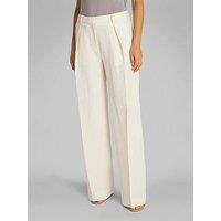Calvin Klein Seersucker Wide Leg Trouser - White