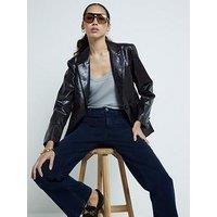 River Island Wide Leg Pocket Front Jeans - Blue