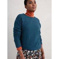 Seasalt Cornwall Wool Rich Textured Jumper - Blue
