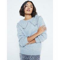 River Island Ultimate Embellished Collar Jumper - Grey