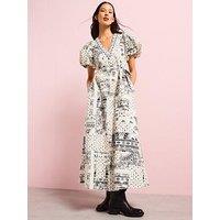 V By Very Embellished Paisley Midi Dress - Cream