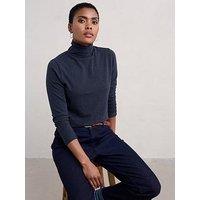 Seasalt Cornwall Cotton Rich Roll Neck Top - Black