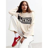 New Look Merci Two Tone Jumper - Off White