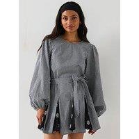 V By Very Godet Hem Gingham Mini Dress - Print