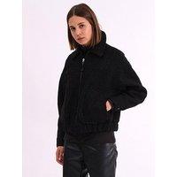 Religion Oversized Boucle Bomber Jacket - Black
