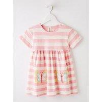 Mini V By Very Girls Stripe Butterfly Applique Jersey Dress - Multi