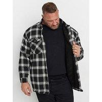 Badrhino Checked Borg Shacket - Black