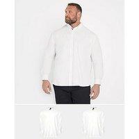 Badrhino Big & Tall 2 Pack Long Sleeve Poplin Shirt - White