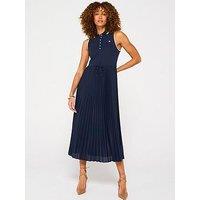Tommy Hilfiger Pleated Polo Midi Dress - Navy
