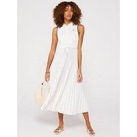 Tommy Hilfiger Pleated Polo Midi Dress - White