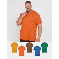 Badrhino Big & Tall 5 Pack Plain Polo Shirt - Multi