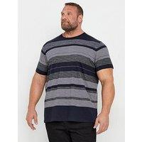 Badrhino Big & Tall Striped T-Shirt - Black