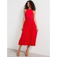 Tommy Hilfiger Pleated Midi Dress - Red