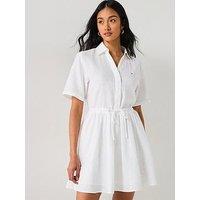 Tommy Hilfiger Collared Linen Mini Dress - White