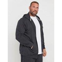Badrhino Big & Tall Diamond Quilted Zip Thru Sweatshirt - Grey