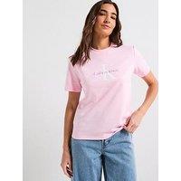 Calvin Klein Jeans Monologo Slim T-Shirt - Purple