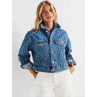 Calvin Klein Jeans 90'S Printed Trucker Denim Jacket - Blue