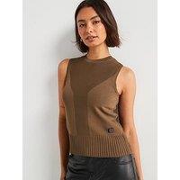Armani Exchange Knitted Vest Top - Khaki