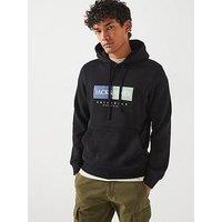 Jack & Jones Box Chest Logo Hoodie - Black