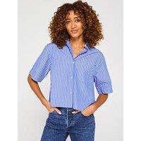 Tommy Hilfiger Boxy Poplin Short Sleeve Shirt - Blue