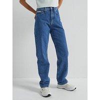 Calvin Klein Jeans High Rise Straight Leg Jeans - Blue