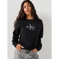 Calvin Klein Jeans Monologo French Terry Sweatshirt - Black