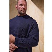 Badrhino Big & Tall Chevron Crew Neck Sweatshirt - Blue