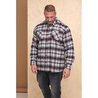 Badrhino Big & Tall Brushed Checked Long Sleeve Shirt - Black